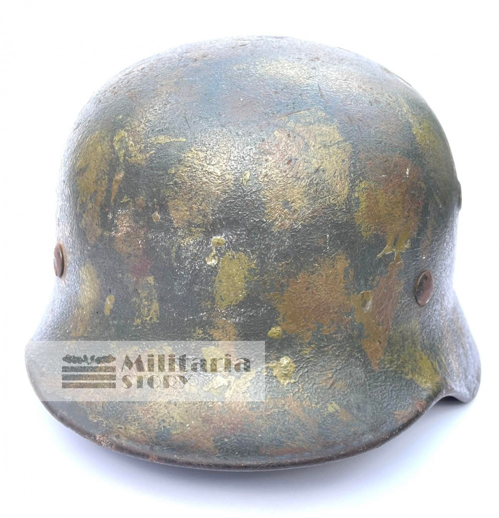 M40 Heer Tortoise camo helmet  - M40 Heer Tortoise camo helmet : WW2 German Headgear