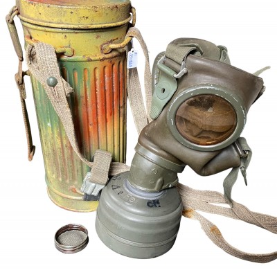 Normandy camo gas-mask - WW2 German Equipment