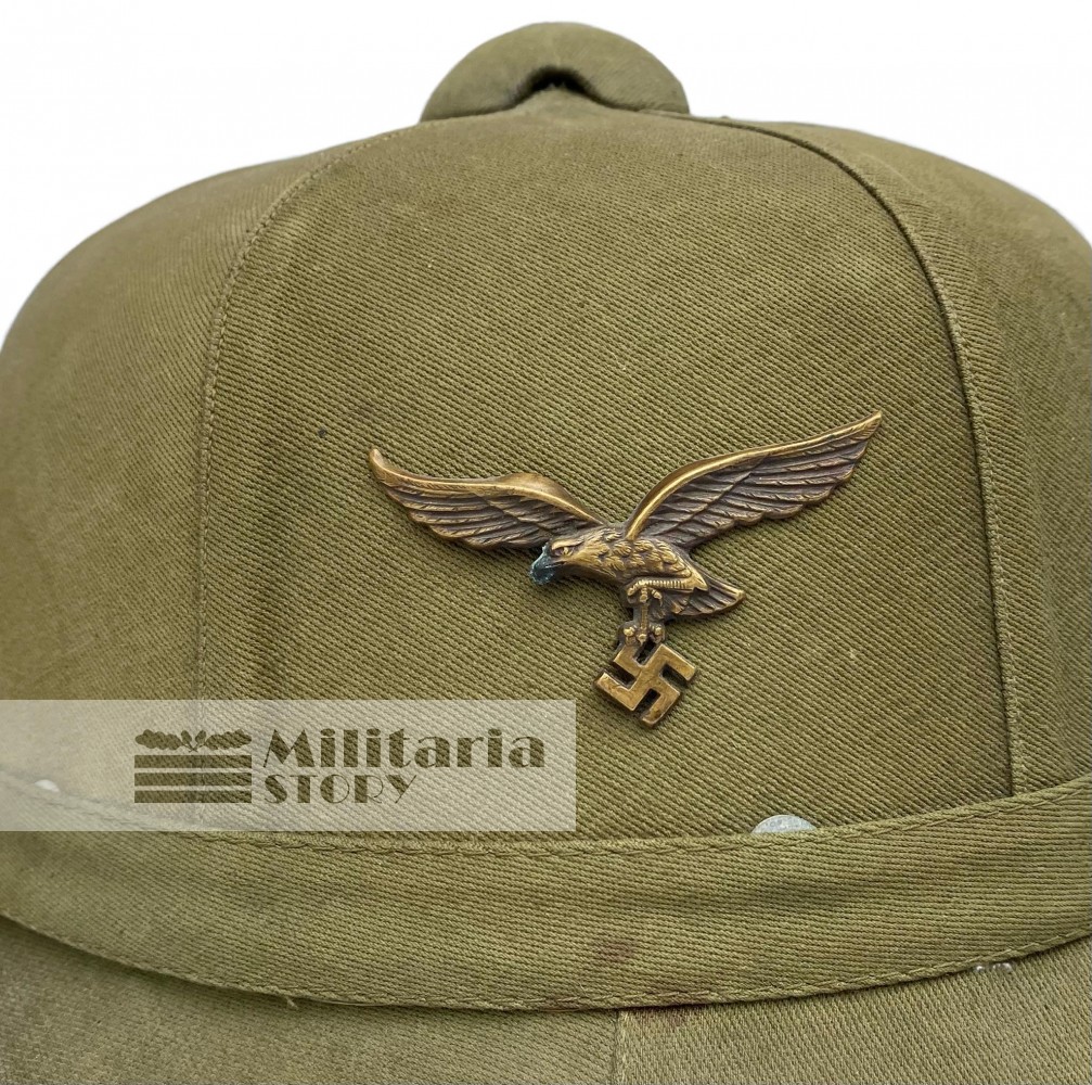 Tropical DAK pith Luftwaffe helmet - Tropical DAK pith Luftwaffe helmet: German Headgear