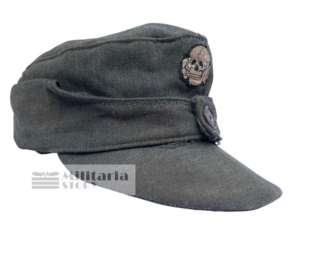 Waffen SS one button Field cap - Waffen SS one button Field cap: Third Reich Headgear