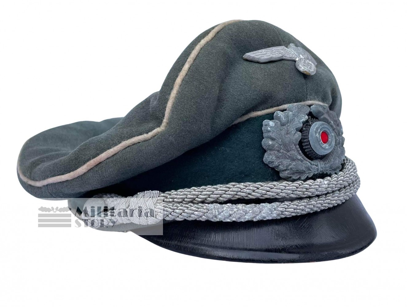 Heer Officer "Crusher" style visor cap - Heer Officer "Crusher" style visor cap: pre-war German Headgear