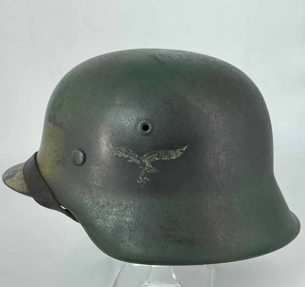 Luftwaffe M42 Two Tone Camouflage Helmet - Luftwaffe M42 Two Tone Camouflage Helmet: Third Reich Headgear