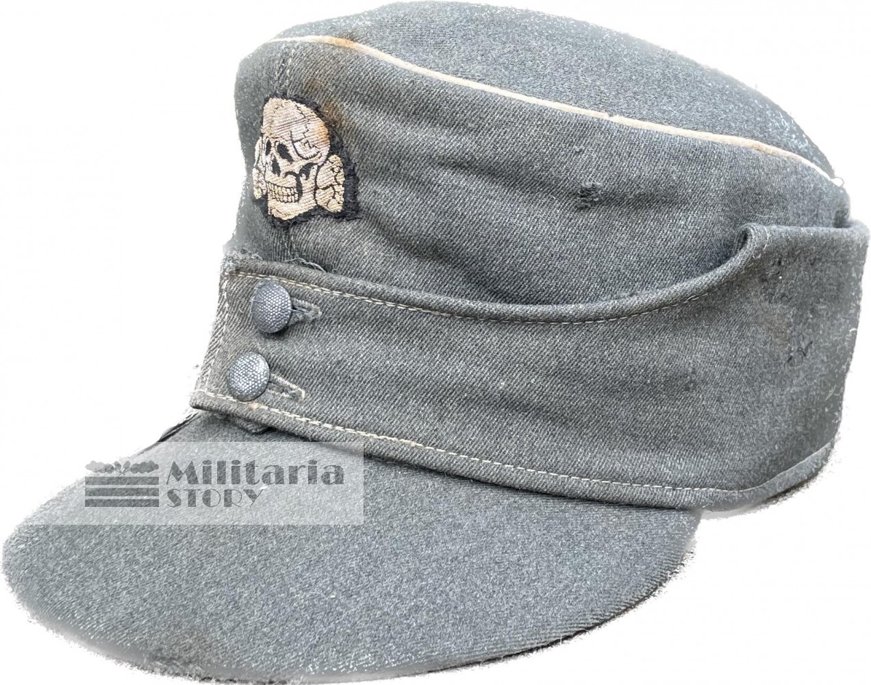 Waffen SS Officer field cap - Waffen SS Officer field cap: Vintage German Headgear