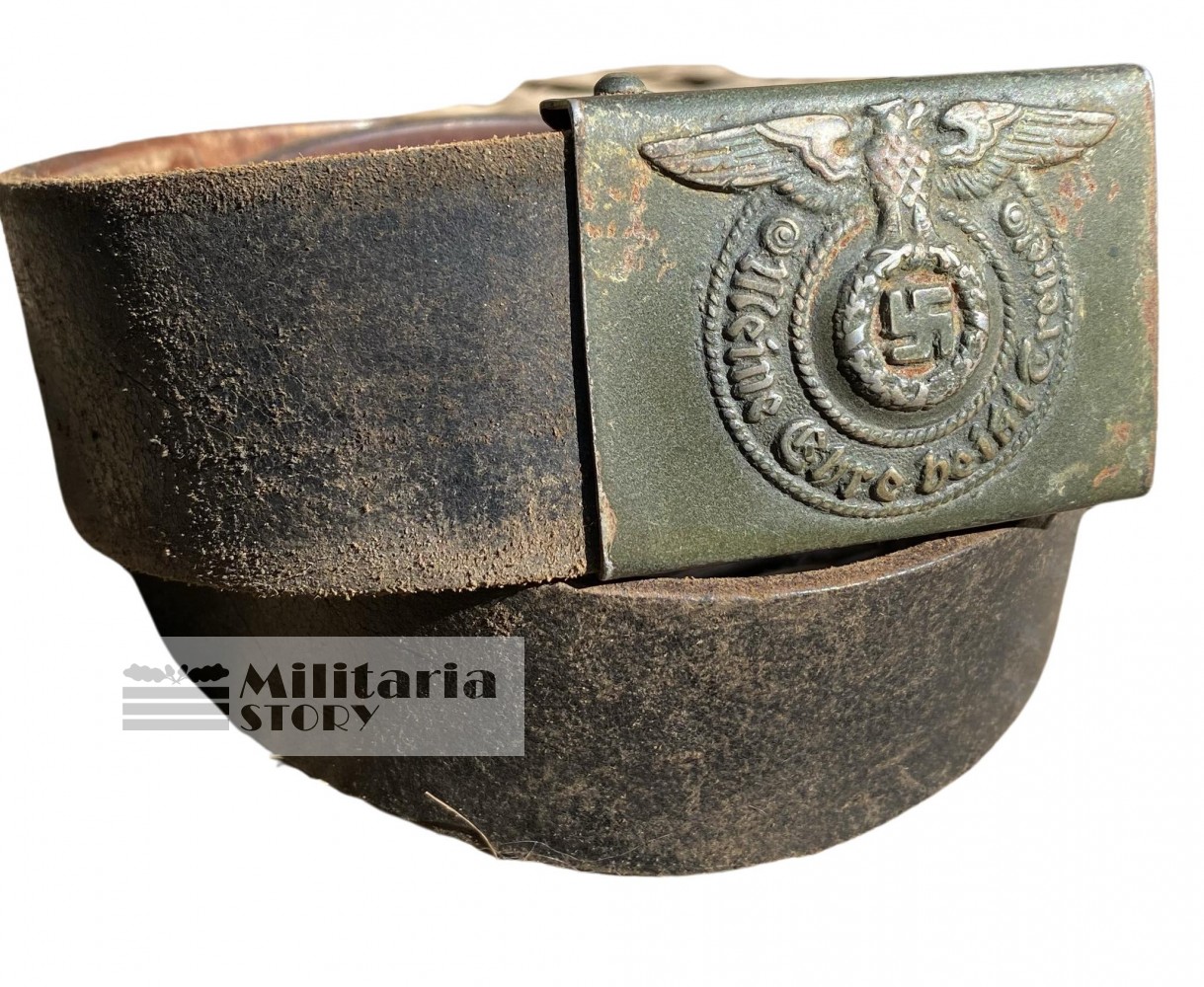 Waffen SS RODO buckle with belt - Waffen SS RODO buckle with belt: Vintage German Equipment