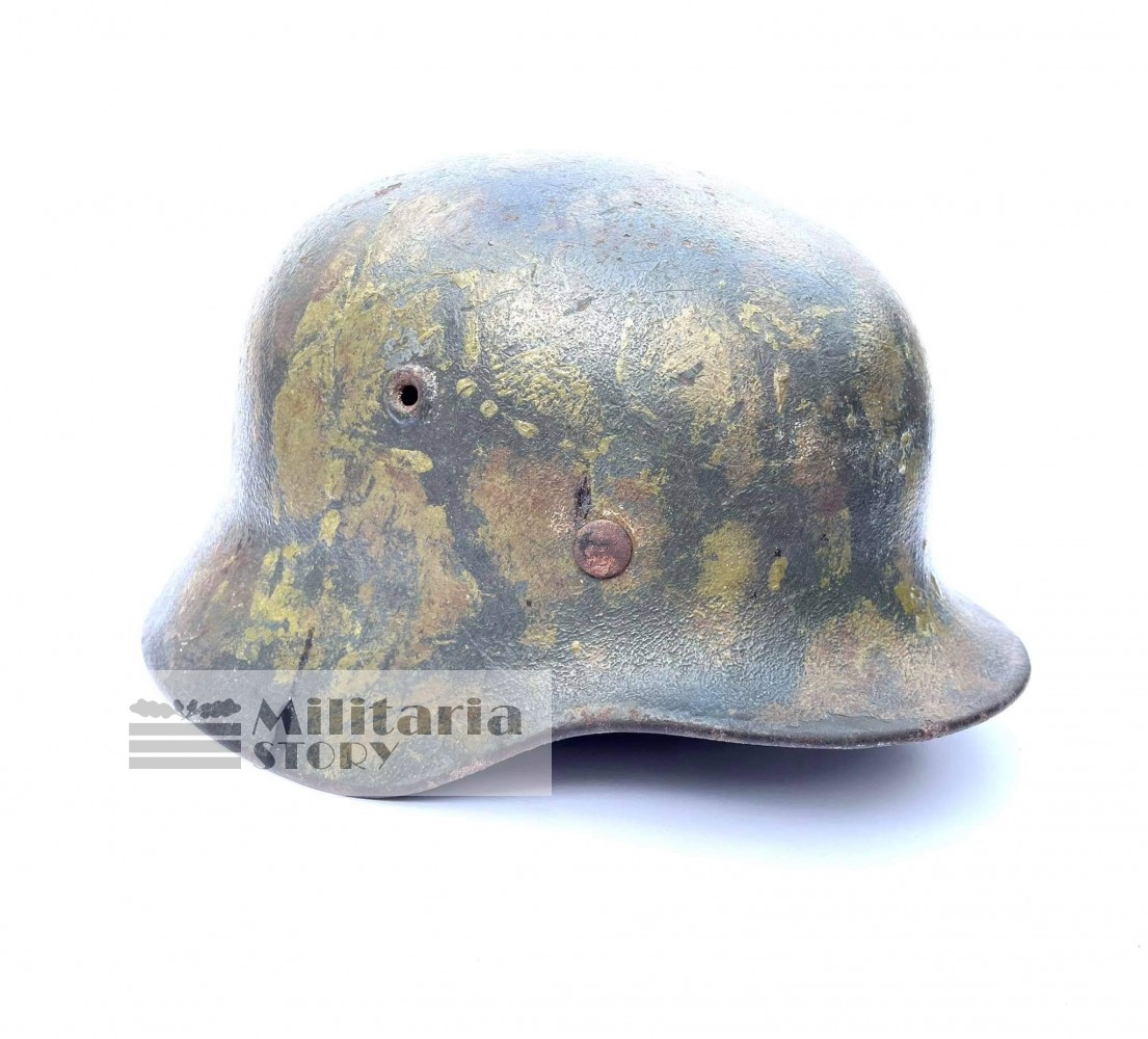 M40 Heer Tortoise camo helmet - M40 Heer Tortoise camo helmet: WW2 German Headgear