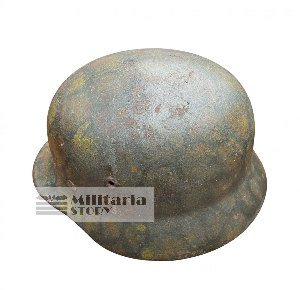 M40 Heer Tortoise camo helmet - M40 Heer Tortoise camo helmet: Vintage German Headgear