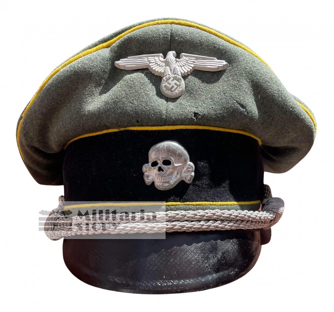Waffen SS officer visor cap - Waffen SS officer visor cap: Vintage German Headgear