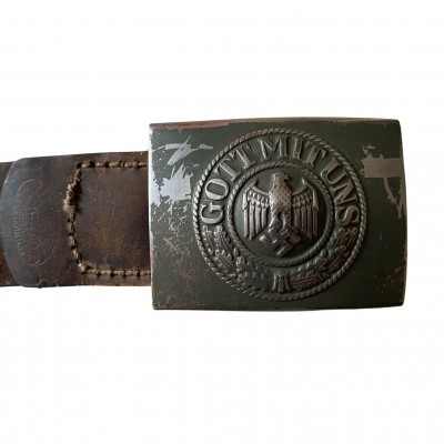 Heer Buckle with leather strap - Third Reich Equipment