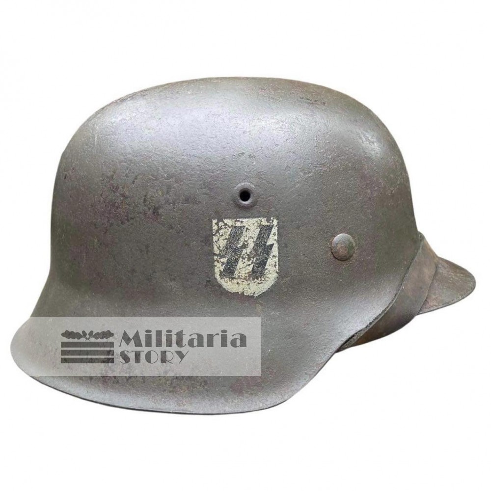 Waffen SS M42 Steel Helmet - Waffen SS M42 Steel Helmet: pre-war German Headgear