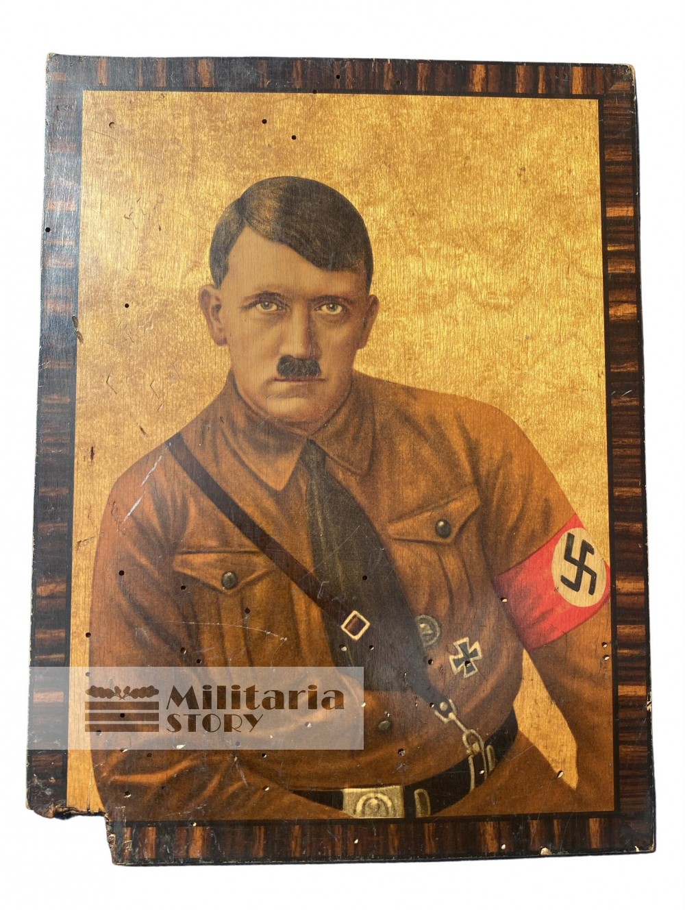 Adolf Hitler inlay picture on wood - Adolf Hitler inlay picture on wood: Third Reich Third Reich Art