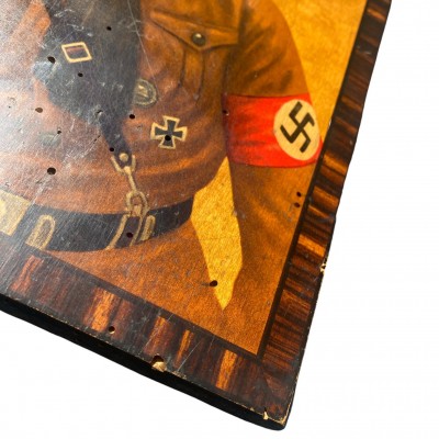 Adolf Hitler inlay picture on wood