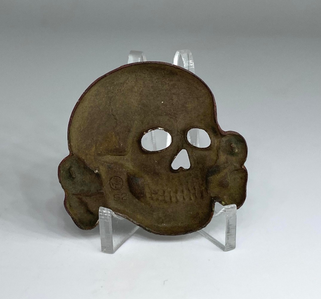 Early Deschler Skull for SS cap - Early Deschler Skull for SS cap: Third Reich Insignia