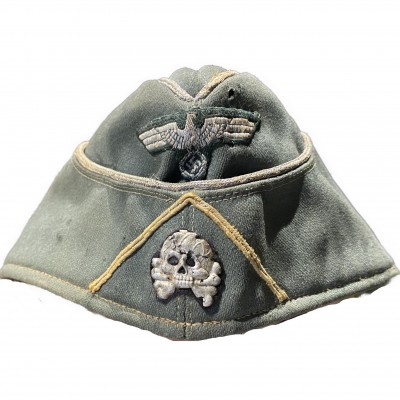 Untouched Waffen SS Officer side cap - German Headgear
