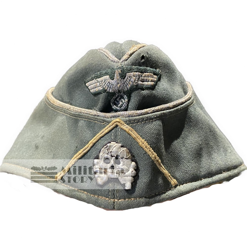 Untouched Waffen SS Officer side cap - Untouched Waffen SS Officer side cap: Third Reich Headgear