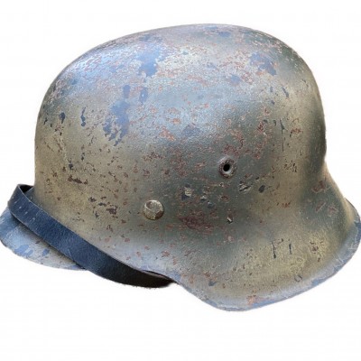 Luftwaffe M42 camo helmet  - WW2 German Headgear