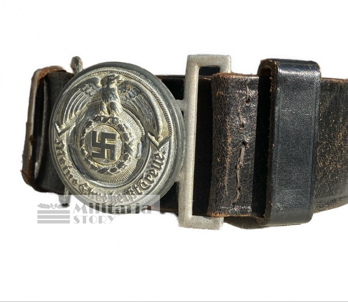 Waffen SS Officer buckle with belt  - Waffen SS Officer buckle with belt : Vintage German Equipment