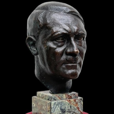 2X Life Size G. Schliepstein’s Adolf Hitler bronze bust - German Third Reich Art