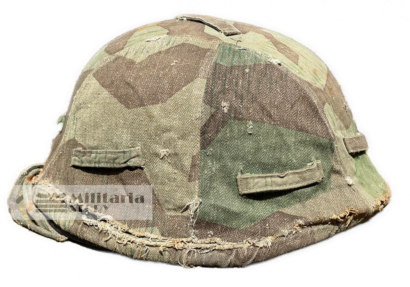 Heer Splinter camo helmet cover - Heer Splinter camo helmet cover: Vintage German Headgear