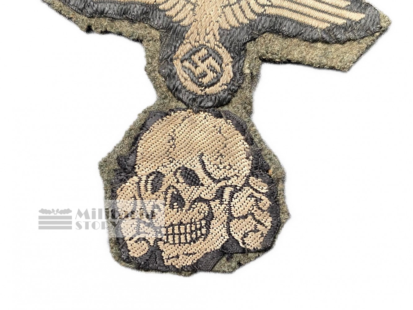 Waffen SS M43 cut-off two piece insignia - Waffen SS M43 cut-off two piece insignia: pre-war German Insignia