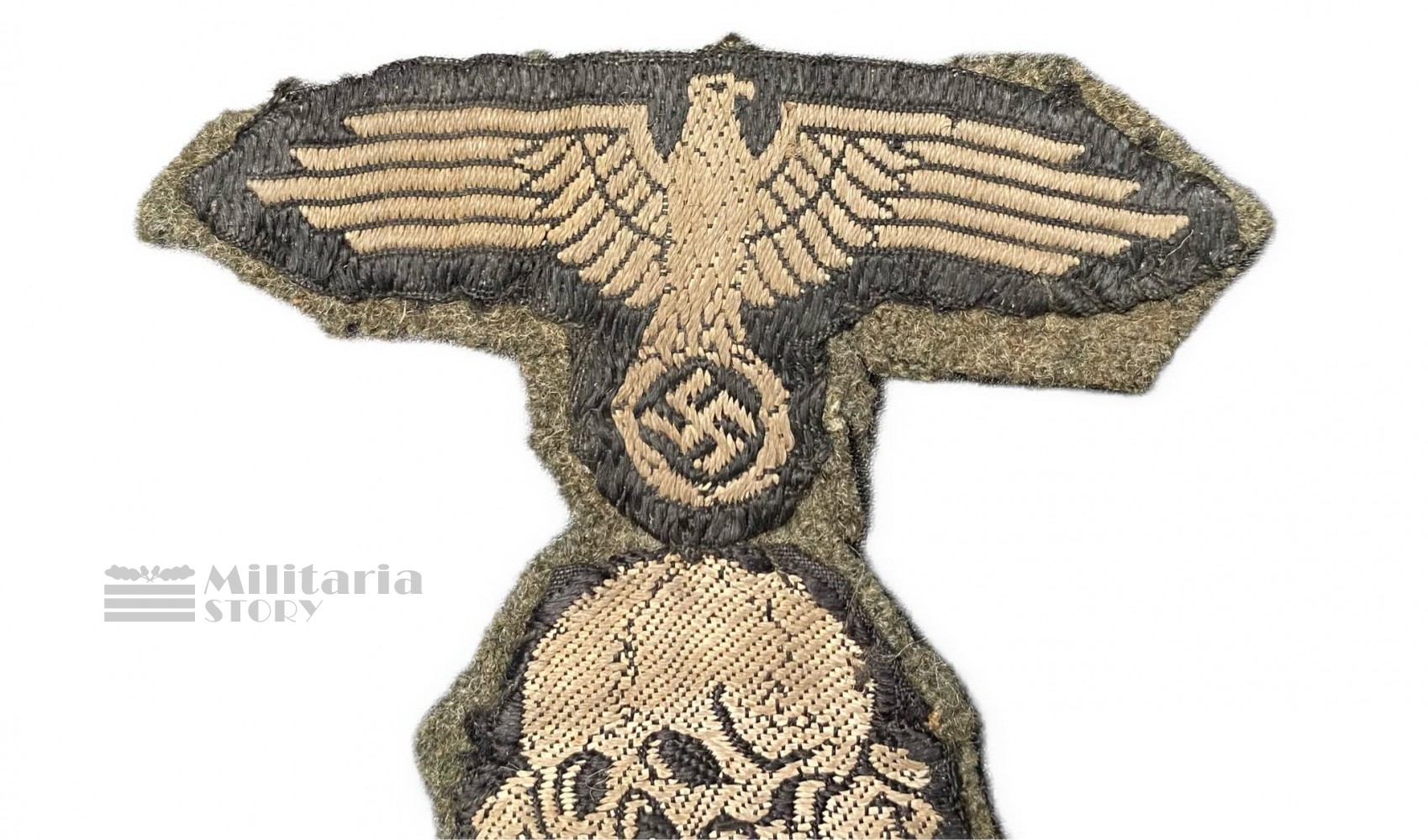 Waffen SS M43 cut-off two piece insignia - Waffen SS M43 cut-off two piece insignia: pre-war German Insignia