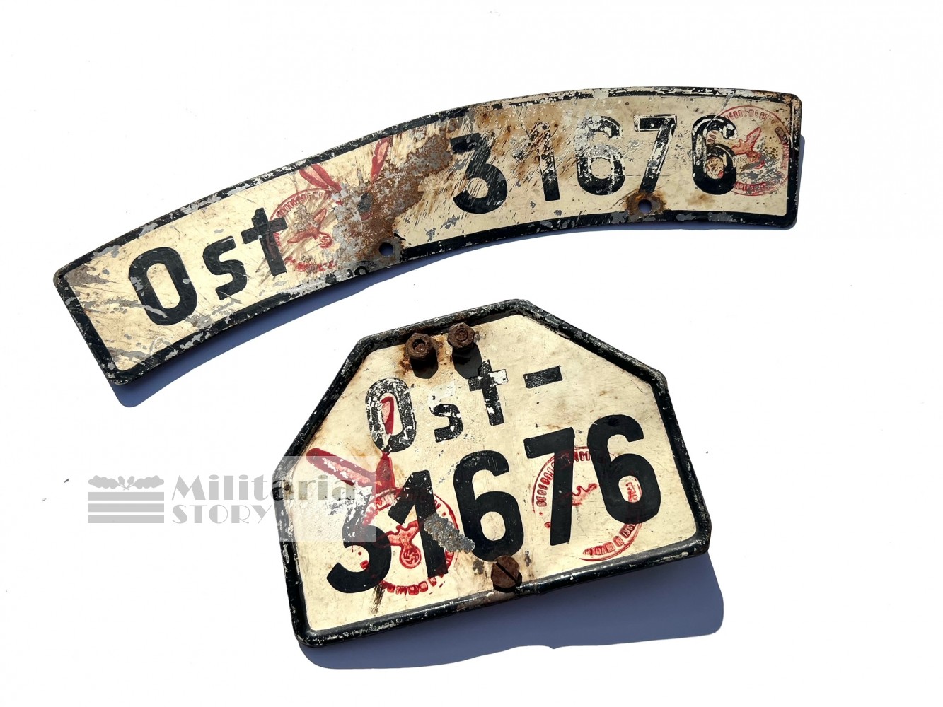 German WWII  Motorcycle License Plate Set - German WWII  Motorcycle License Plate Set: Third Reich Equipment