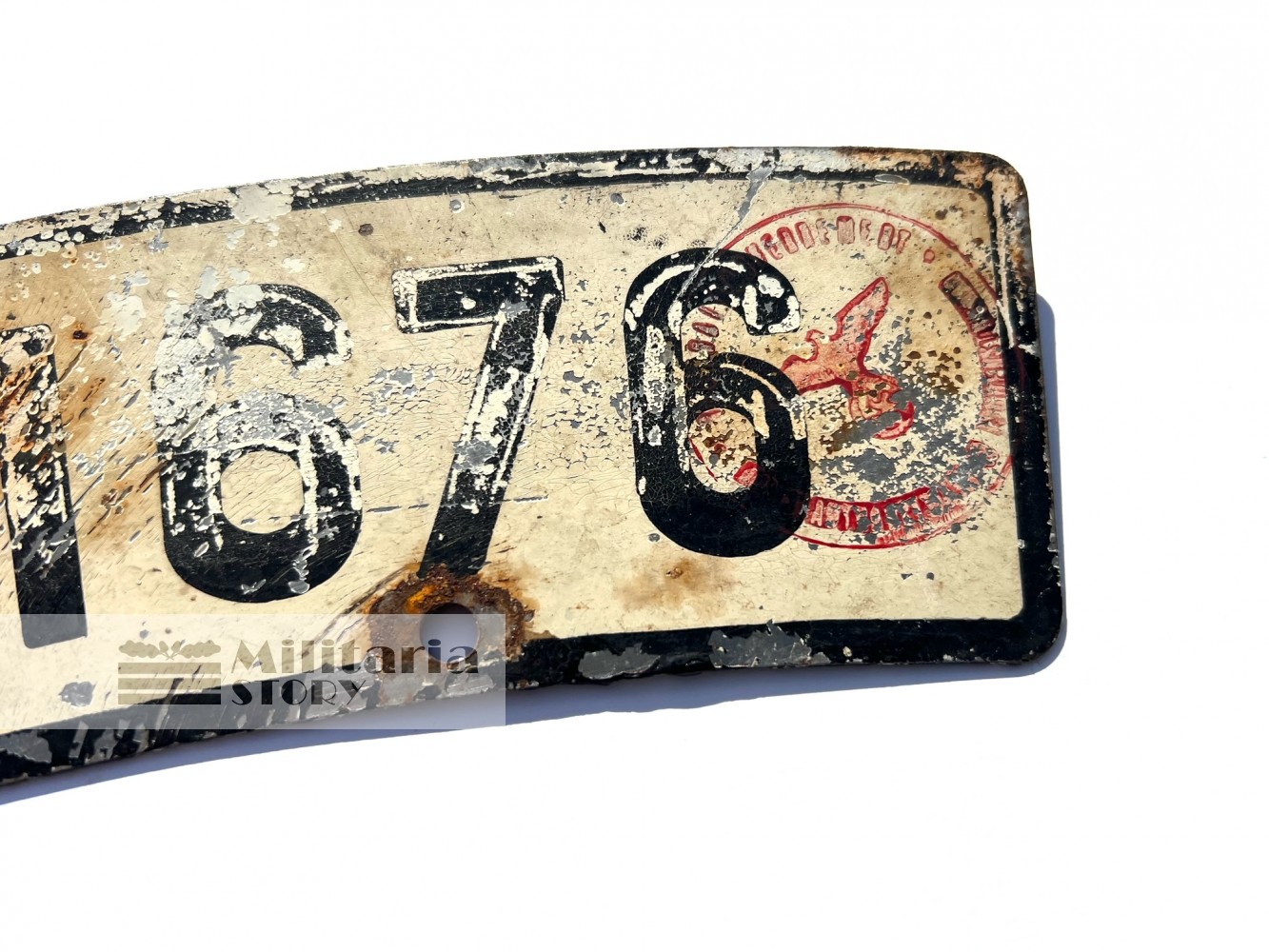 German WWII  Motorcycle License Plate Set - German WWII  Motorcycle License Plate Set: Vintage German Equipment