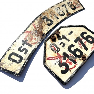 German WWII  Motorcycle License Plate Set