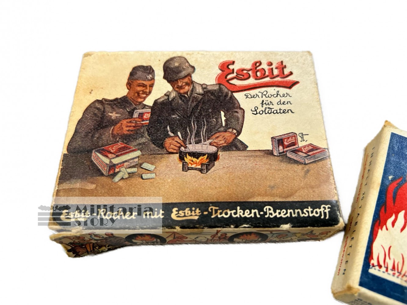 Wehrmacht Esbit Cooker and Fuel Blok in original Box - Wehrmacht Esbit Cooker and Fuel Blok in original Box: pre-war German Equipment