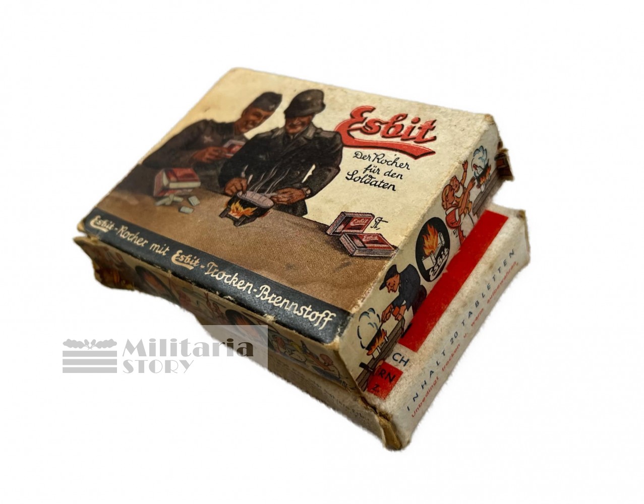 Wehrmacht Esbit Cooker and Fuel Blok in original Box - Wehrmacht Esbit Cooker and Fuel Blok in original Box: pre-war German Equipment