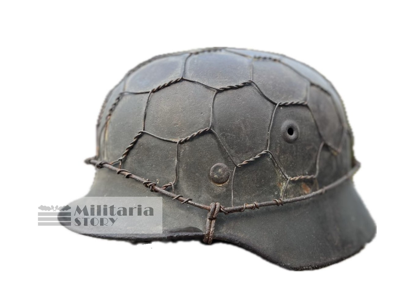 M40 ND with Chikenwire steel helmet - M40 ND with Chikenwire steel helmet: pre-war German Headgear