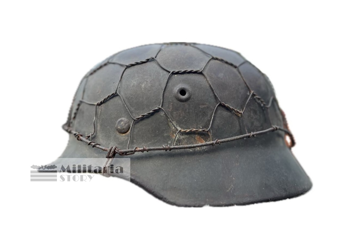 M40 ND with Chikenwire steel helmet - M40 ND with Chikenwire steel helmet: German Headgear