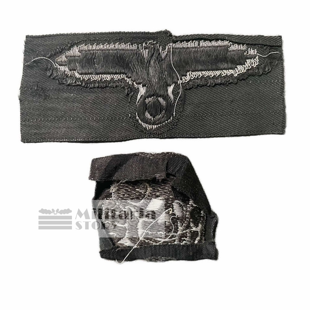Waffen ss cap bevo flatwire insignia set - Waffen ss cap bevo flatwire insignia set: WW2 German Insignia