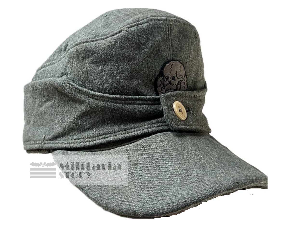 Waffen SS one butto field cap - Waffen SS one butto field cap: WW2 German Headgear