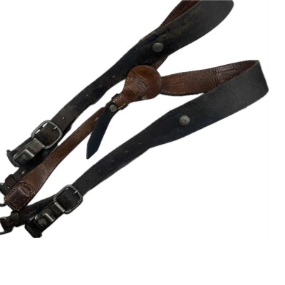 WWII German leather Y straps