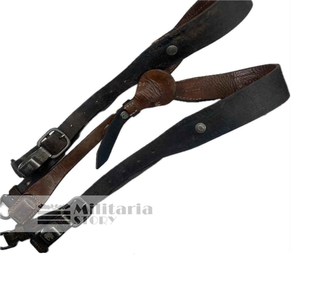WWII German leather Y straps