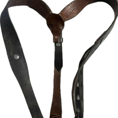 WWII German leather Y straps