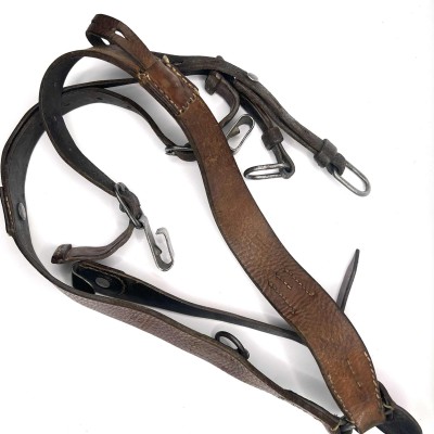 WWII German leather Y straps