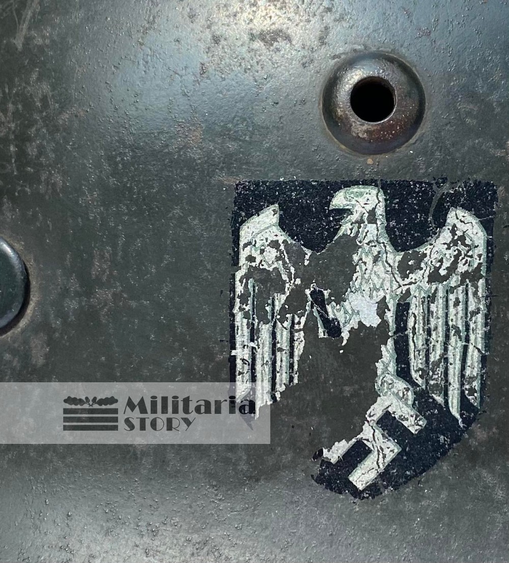 M35 Wehrmacht Double Decal Helmet - M35 Wehrmacht Double Decal Helmet: Vintage German Headgear