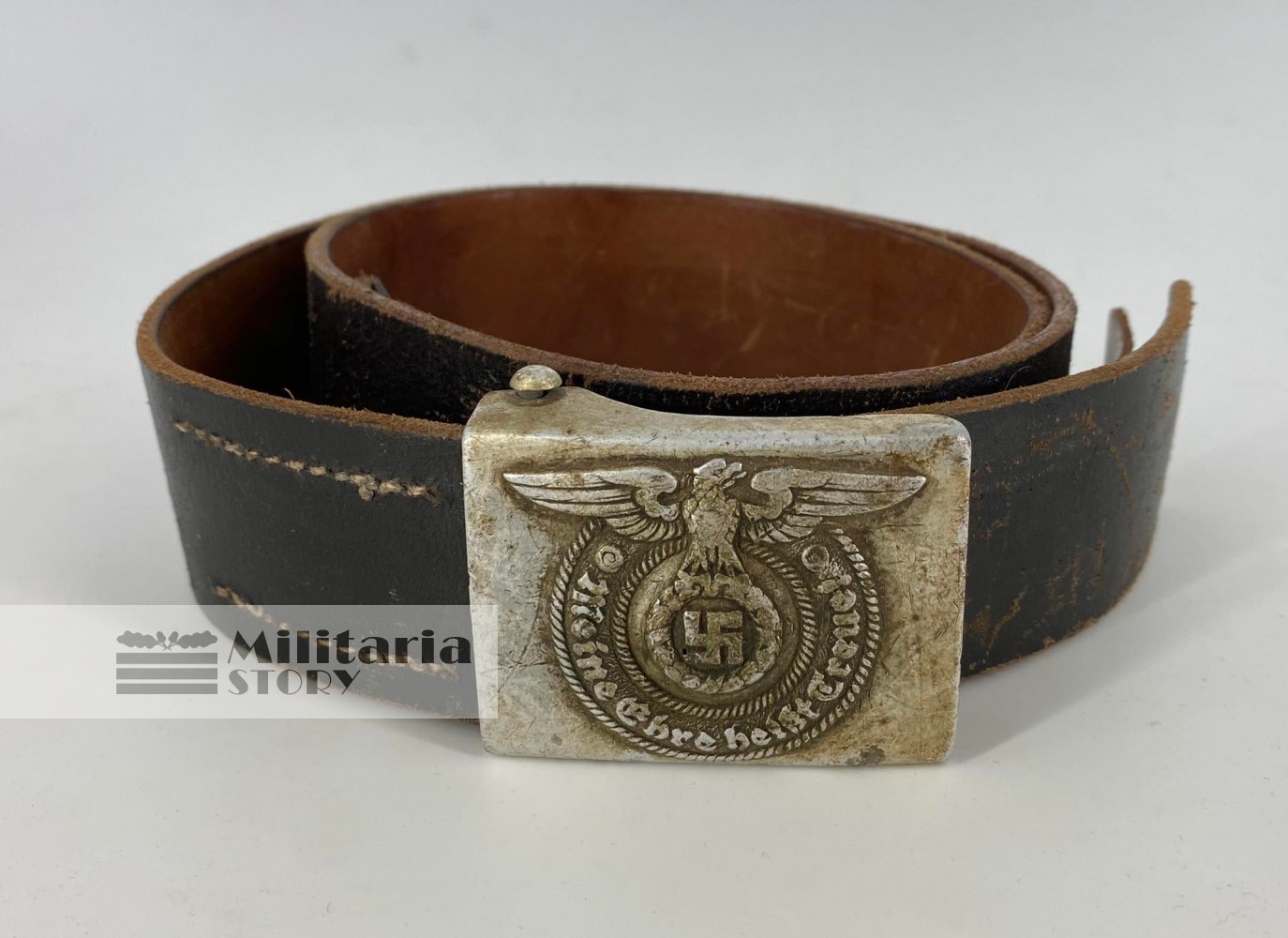 Waffen SS RZM 56/40 Buckle with belt - Waffen SS RZM 56/40 Buckle with belt: Vintage German Equipment
