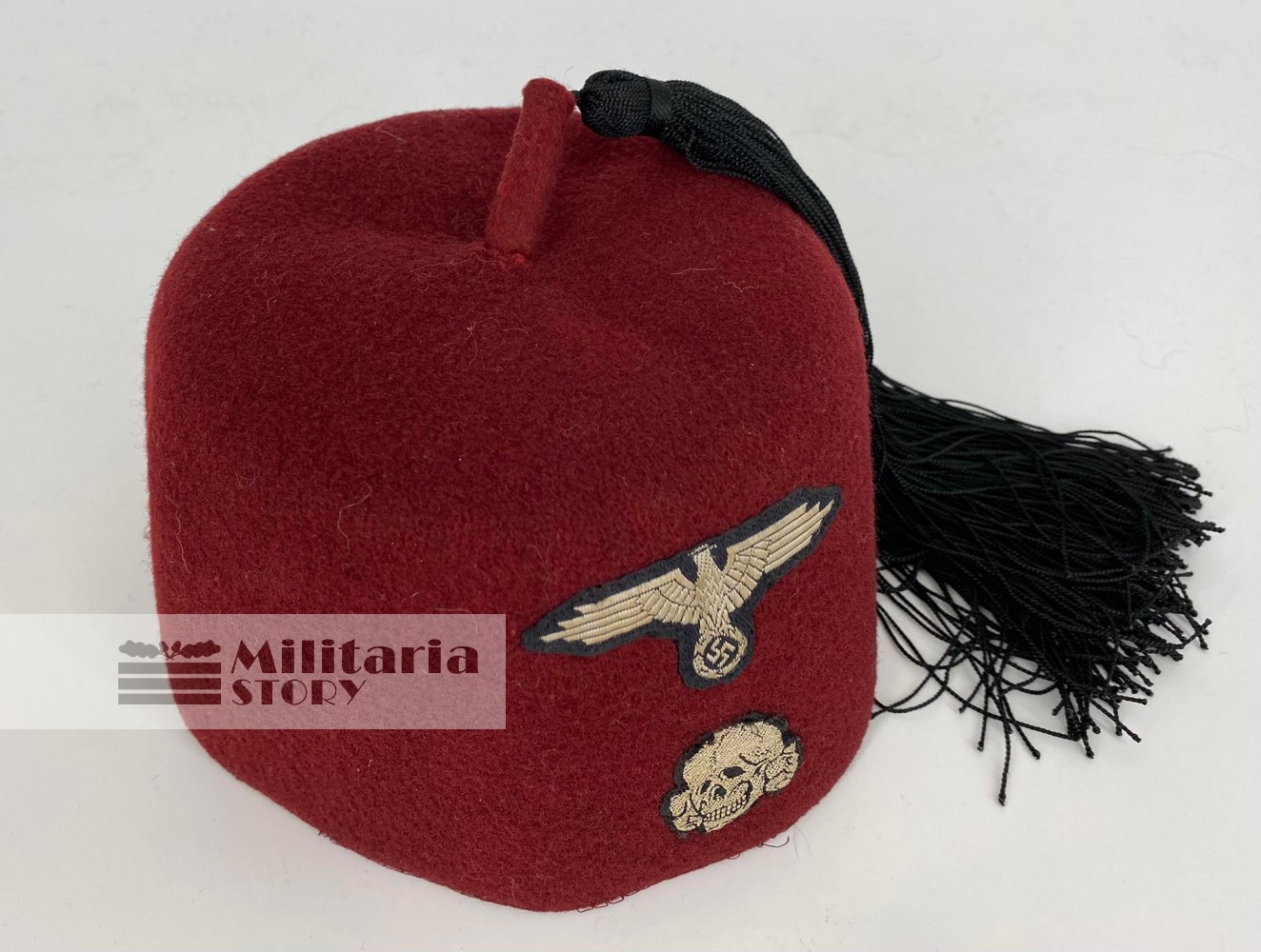 Waffen SS Red Maroon Fez - Waffen SS Red Maroon Fez: German Headgear