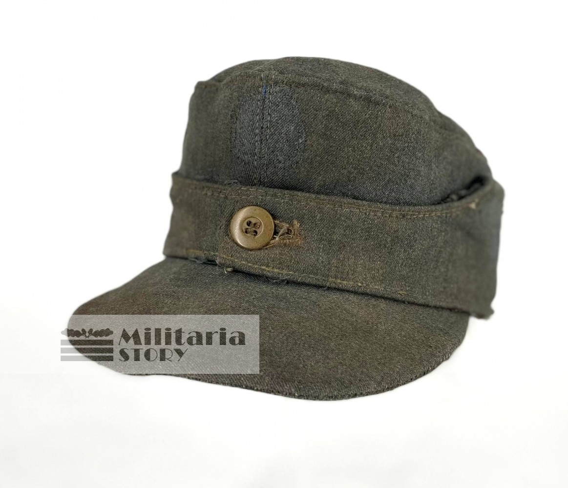 Waffen SS M43 One Button Field Cap - Waffen SS M43 One Button Field Cap: German Headgear