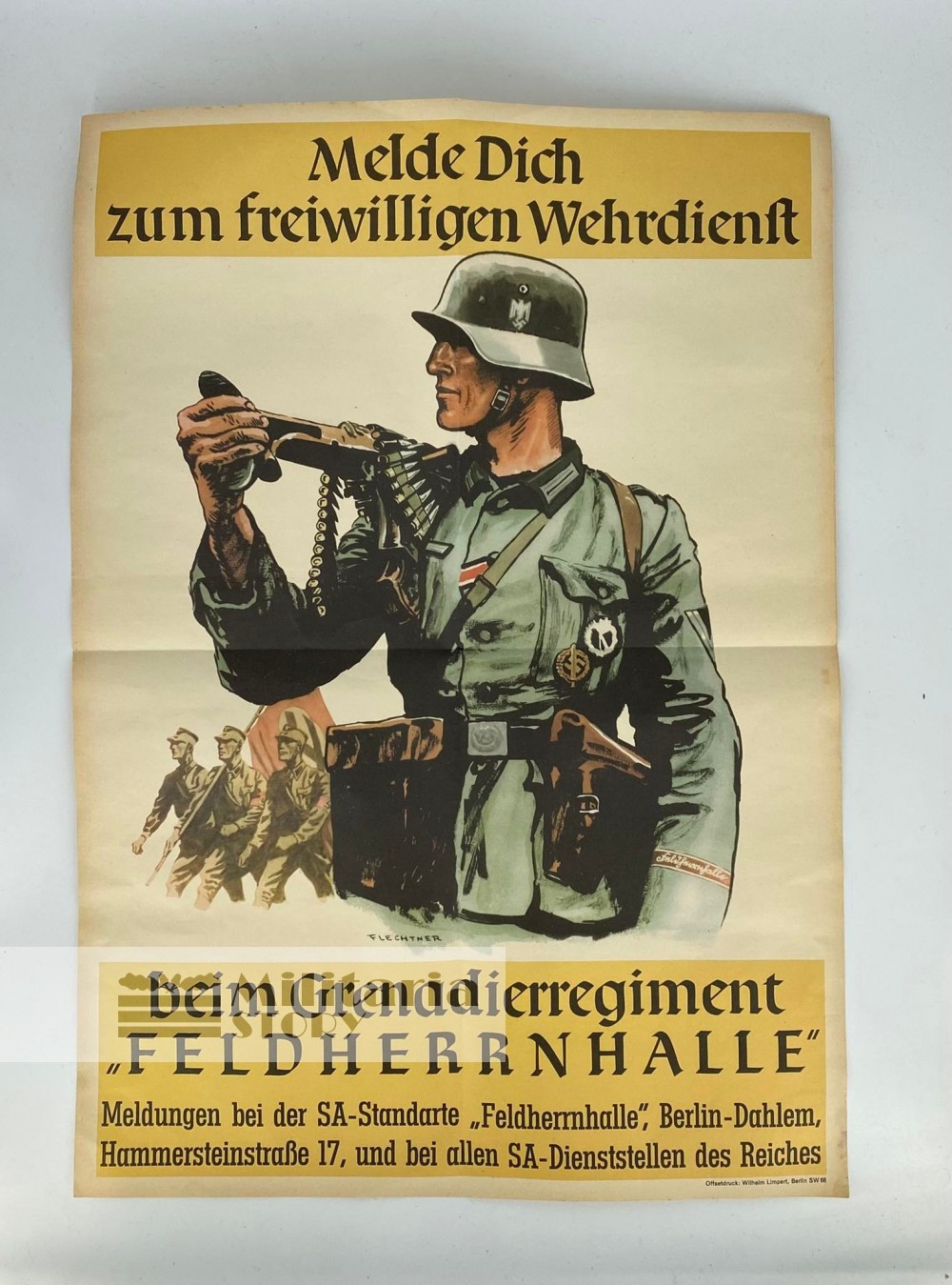 Unique poster of Feldherrnhalle Units - Unique poster of Feldherrnhalle Units: German Third Reich Art